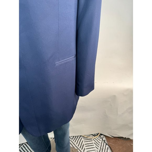 Diamond Threads Military Styled Jacket Size 48L Navy Blue Lined Polyester - Picture 14 of 16